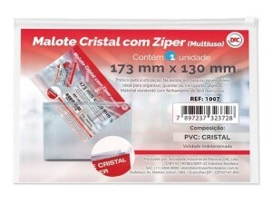 Pasta Malote Cristal Com Zíper 173 X 130mm - Dac